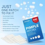 Pimple Patches for Face, 640 Count Hydrocolloid Patch Acne Patches,4 Sizes Zit Patches for Covering, Blemishes and Breakouts, Dots Stickers with Salicylic Acid, Tea Tree Oil & Calendula Oil